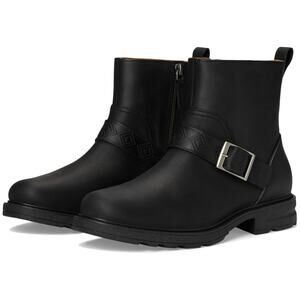 Teva Women Rowena Buckle Block Heel Booties Size US 7.5 Black Waterproof Leather